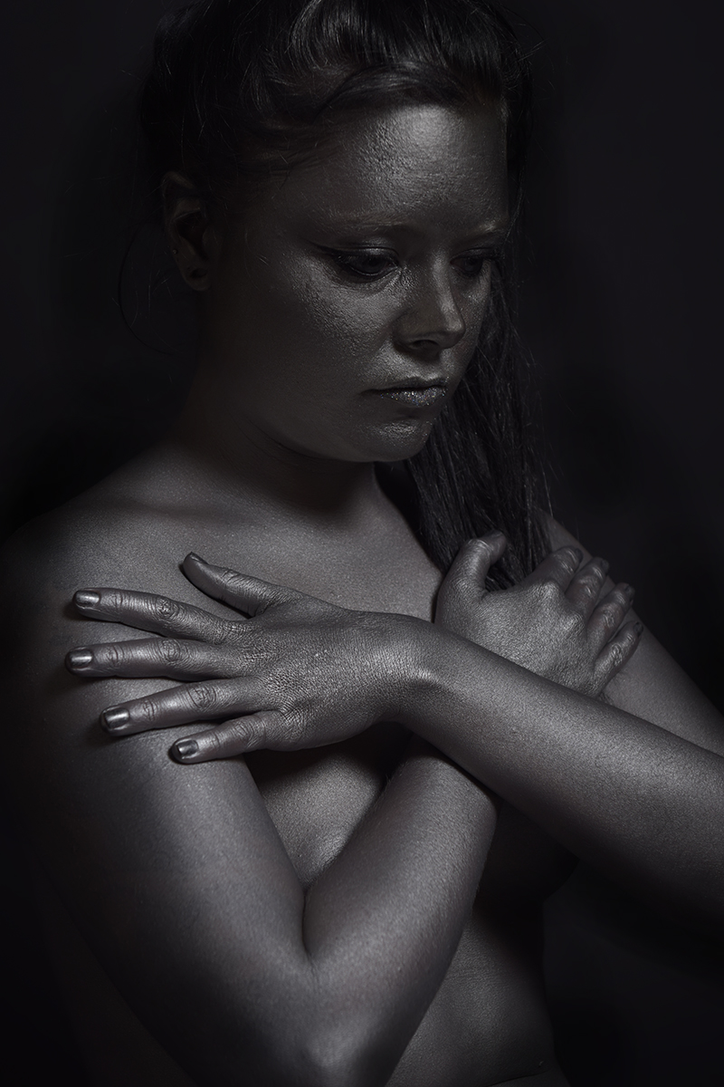 Photographer, Colin Solomon, Edited, Jess Sexton, Retoucher, Beauty Exposed, Hemel Hempstead, Body paint, Blue, Lighting, Gel Lighing, Shimmer, Painter, Nude, Nude Art, Nude photography, Stretch, Posed, Low key, Jess, Jess Hunt